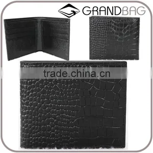 High Quality Custom Wholesale RFID Genuine Crocodile Pattern Cow Leather Small Wallet for Men thumbnail-1