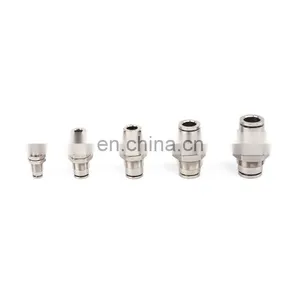 Wholesale Pneumatic Nickel-plated Brass Straight Through Push to Connection Pipe Fittings thumbnail-5