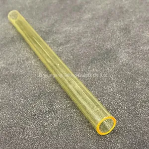 Yellow Quartz Glass Tube Fused Quartz Tube for Furnace thumbnail-3