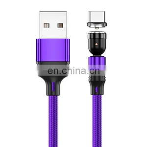 Wholesale 1M 2M 3PIN 540 Rotation Fast Charging Type C 3 In 1 Usb Charging Cable Magnetic Data Cable for Iphone thumbnail-4