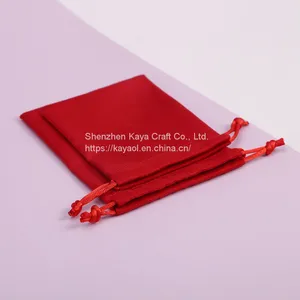 Drawstring Necklace Jewellery Pouch Sachet Jewelry Lipstick Flannel Bag thumbnail-1