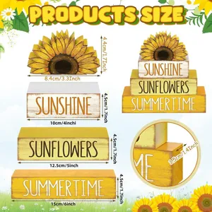 4-Piece Summer Wooden Tiered Tray thumbnail-1