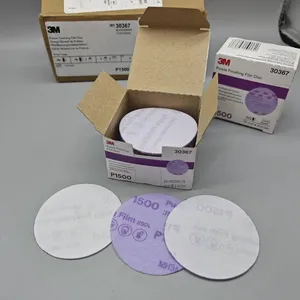 3m 260l Purple Sandpaper, 3-inch Dry Sandpaper, 30367 Film Backing Abrasive Disc, Hardware and Furniture Polishing Sandpaper, Grit 1500 thumbnail-2