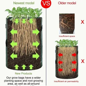 Amazon Hot Sale Garden Potato Grow Bags Fabric Planting Bags With Window and Handles for Home Gardening thumbnail-3