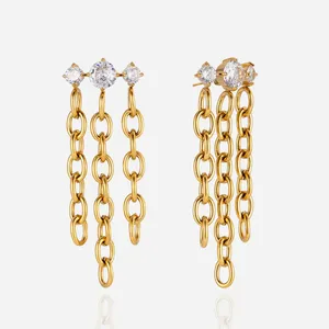 Hip Hop Style Exaggerated Drop Oil Flower Stud Earrings Custom Jewelry thumbnail-4