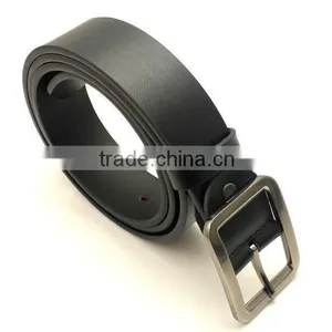 Vintage Leather Belt With Silver Tone Buckle thumbnail-1