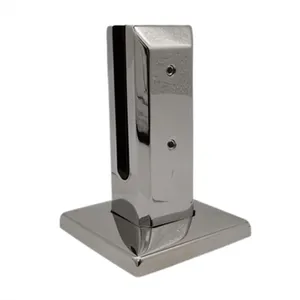 304 Stainless Steel Square Glass Railing Brackets Matte Black Powder Coated Friction Fit Heavy Duty for Swimming Pool Fencing thumbnail-4