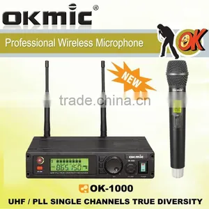 OK-1000 Single Channels/UHF PLL 32/99 Channels ,True Diversity Wireless Microphone thumbnail-1