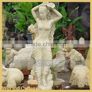 Stone Carving Thailand Style Woman Statue thumbnail-1