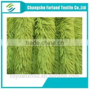 Green Long Plush Fur Fabric for Floor Mattress thumbnail-1