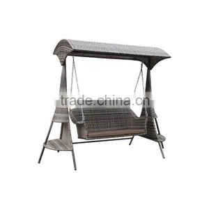 Double Luxury Patio Rattan Hanging Swing Chair Wicker Hanging Garden Swing Chairs thumbnail-3