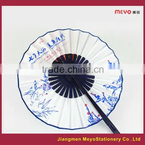 2015 Decorative Gift Bamboo Round Hand Fan for Business Present thumbnail-1