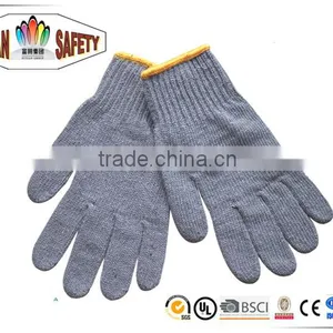 FTSAFETY Hot Sale in Japan Grey Cotton Yarn Knitting Safety Work Gloves Plain Knit 50g per Pair thumbnail-1