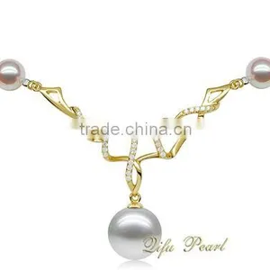 Wedding Jewelry:New Design Akoya Pearl Necklace thumbnail-1