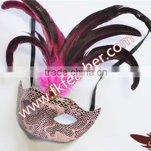 Wholesale Party Mask With Rooster Tail Feather Decoration thumbnail-2