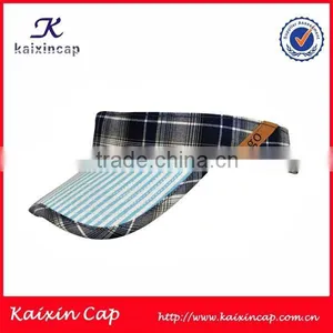 OEM High Quality New Fashion Long Bill Sun Visor Cap Checked Custom Visor Cap thumbnail-1
