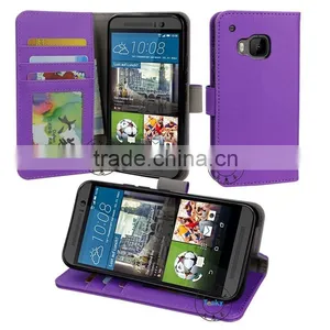 Wallet Style Leather Case for Htc One M9, Case Cover Skin for Htc m9 thumbnail-4