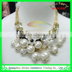New Shourouk Style Necklace Luxury Necklace Pearl Pendants Chokers Statement Necklace thumbnail-1