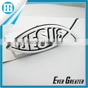 ABS Fish Chromed Car Badges Emblems,custom Plastic Car Auto Logo Label Sticker thumbnail-1