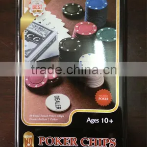 Poker Chips in Inside White Tin Box/ NO Window thumbnail-1