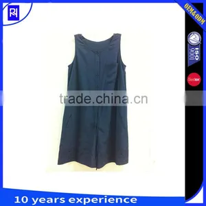 100% Polyester Embroidered Jumpsuit Romper Playsuit Sleeveless Boat Neck Shorts Wide Leg Waist Channel Self Fabric Tie for Lady thumbnail-1