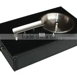 Vintage Black Patterned Leather Ashtrays for Valentine's Gift thumbnail-2