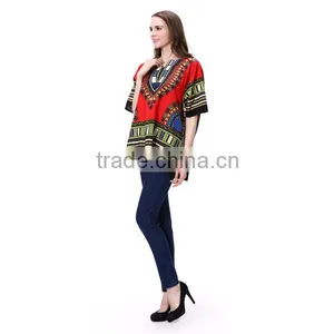 100% Cotton Ladies Custom Dashiki Shirt Wholesale China Quality Choice Most Popular thumbnail-2