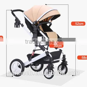 European Standard Style Foldable Anti-shock High View Carriage Infant Stroller Pushchair Pram(Golden) thumbnail-3