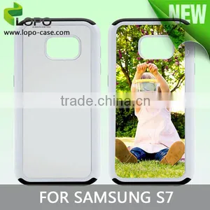 Sublimation Blank Phone Case 2 in 1TPU and PC Aluminum Plate Case for Samsung S7 thumbnail-1