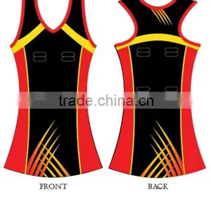 Green and Yellow Color Netball A-line Dress Design for Sale thumbnail-3