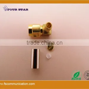 SMA Male Right Angle Crimp Connector for LMR200 Cable thumbnail-6