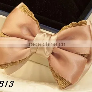 Satin Ribbon & Lace Material Made In China Fancy Hair Clips Girls Hair Bows thumbnail-4