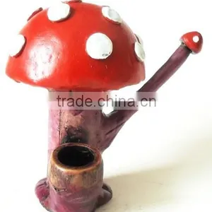 Figurine Shaped Hand Crafted Smoking Pipes - Short Mushroom thumbnail-2