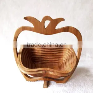 Christmas Wedding Gift Folding Empty Custom Bamboo Fruit Basket thumbnail-4