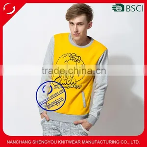 Wholesale Custom 100 Polyester Mens Two Color Sweatshirt With Pocket thumbnail-1
