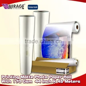 Printing Matte Photo Paper Roll With 170 Gsm 44 Inch X 45 Meters thumbnail-1