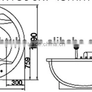 CUPC Certified Cheap Round Bathtub, Round Corner Bathtub, Bathtub-for-fat-people thumbnail-3