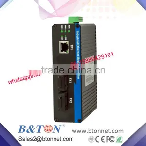 10/100M Industrial Fiber Switch 2Fiber Port +1Rj45 Ethernet Fiber Media Converter thumbnail-1