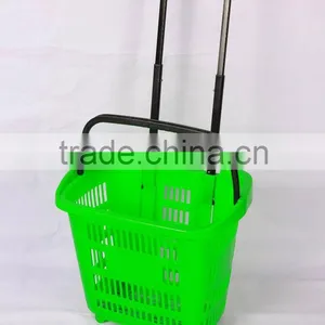 Shopping Pink Plastic Laundry Basket thumbnail-1