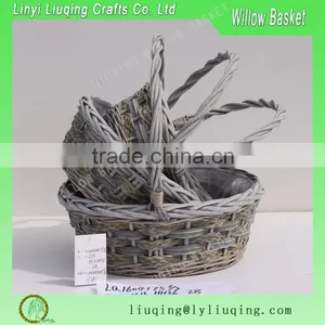 Wicker Plastic Lined Garden Hanging Plant Basket thumbnail-5