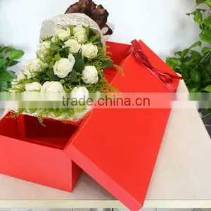 Valentine's Day Romantic Red Paper Gift Box for Flower thumbnail-3