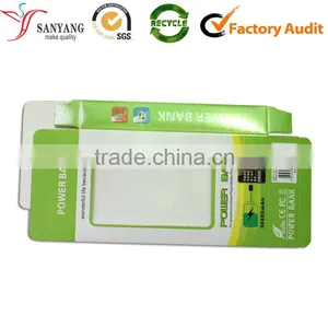Logo Printing Mobile Phone Charger Power Bank Paper Packaging Box With Handle thumbnail-3