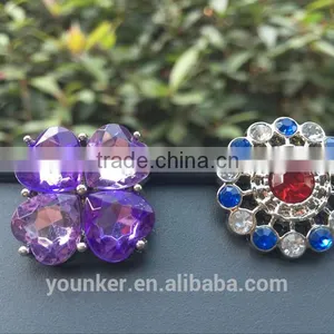 Acrylic Plastic Rhinestone Button Sewing Retail Wholesale Flower Center Cheap Big Colorful Button Shank Etsy Hotsale Amazon thumbnail-3