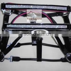 LEATHER HALTER WITH CRYSTAL. thumbnail-1