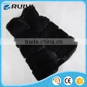 Women Fake Fur Vest Jacket Black thumbnail-1