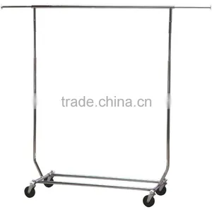 Adjustable Double Rail Rolling Garment Rack Hanging Clothes Rack With Brake Wheels thumbnail-3