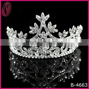 New Arrival Clear Silver Heart Wedding Tiara Crown For Sale thumbnail-1