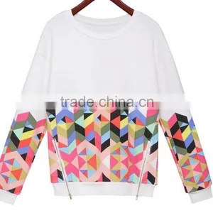 2016 Autumn New Fashion Round Neck Printed Long Sleeve Women Top thumbnail-3