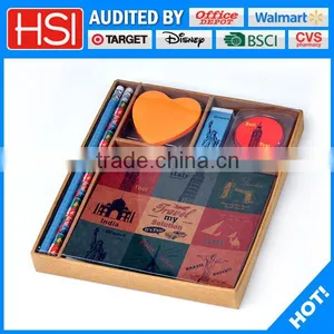 Pencil Memo Pad Stationery Set Printed Hard Cover Notebook thumbnail-1