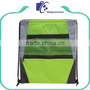 Custom Promotional Waterproof Polyester Mesh Drawstring Backpack thumbnail-2